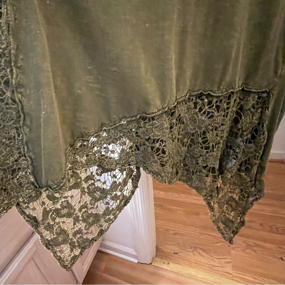FOR SUE. DO NOT BUY Jaded Gypsy Sleeveless Olive Green Maxi Dress with Lace - Picture 10 of 15